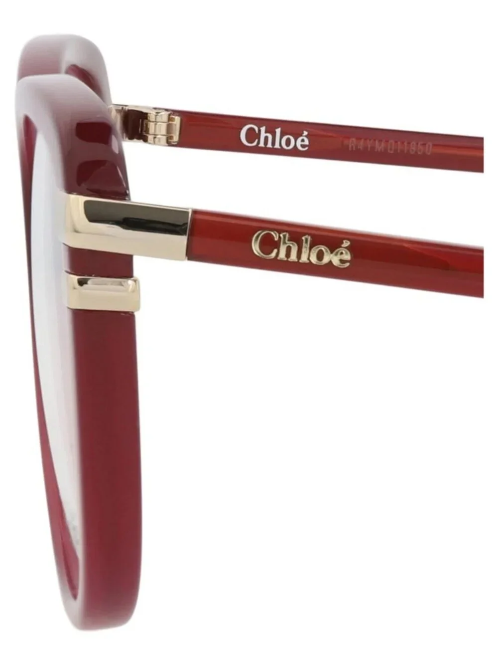 New Chloé Women's Eyeglasses Square Rectangle Bio Acetate Frame Burgundy Eye